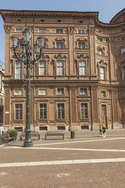 Turin, Italy, 27 June 2019: Facade of the Carignano Palace in Tu — Stock Photo, Image