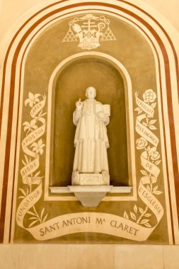 Montserrat, Spain, June 23, 2019: Statue of saint Antoni Maria C clipart