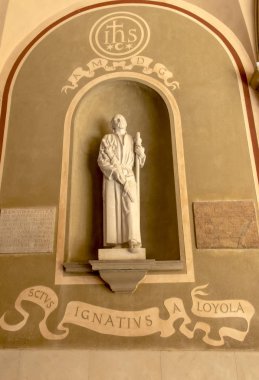Montserrat, Spain, June 23, 2019: Figure of saint Ignatius Loyol clipart