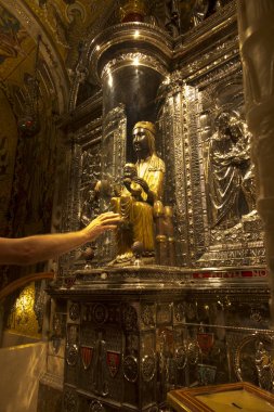 Montserrat, İspanya, 23 Haziran 2019: Montserr Our Lady heykeli