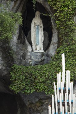 Statue of Our Lady of Immaculate Conception with a rosary in the clipart