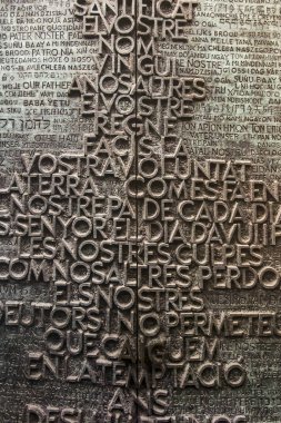 Barselona, İspanya, 22 Haziran 2019: Sagrada Familia'nın Fragmanı 