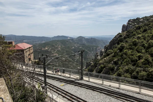 View of the surroundings from the Montserrat Monastery in Spain, — Stock Photo, Image