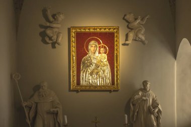 Tyniec, Krakow, Polonya, 3 Ağustos 2019: Benedictine Abbey in Tyn