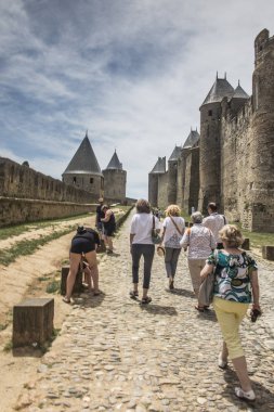 Carcassonne Languedoc-Roussillon Fransa - 25 Haziran 2019: Carcas