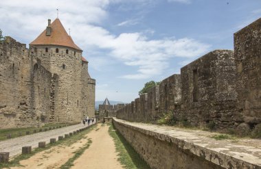Carcasson 'ın güçlendirilmiş kalesi Unesco' nun dünya mirası.,