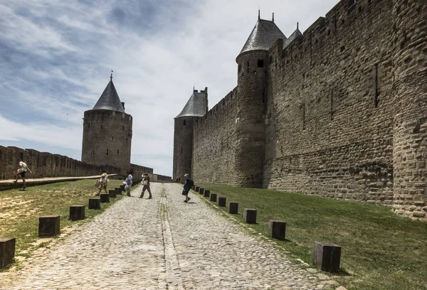 Carcasona Languedoc-Rosellón Francia - 25 de junio de 2019: Carcas — Foto de Stock