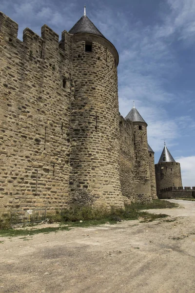 El castillo fortificado de Carcasson es Patrimonio de la Humanidad por la UNESCO , — Foto de Stock