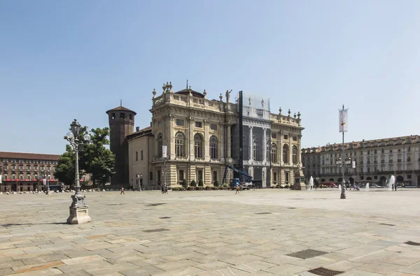 Palazzo Madama στην πλατεία Κάστρο στο Τορίνο — Φωτογραφία Αρχείου