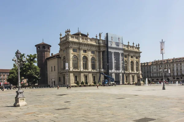 Palazzo Madama στην πλατεία Κάστρο στο Τορίνο — Φωτογραφία Αρχείου