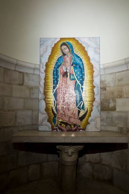 Kudüs, İsrail, 30 Ocak 2020: İsrail 'in Kudüs kentindeki Dormition Abbey' in dekoratif iç mimarisi
