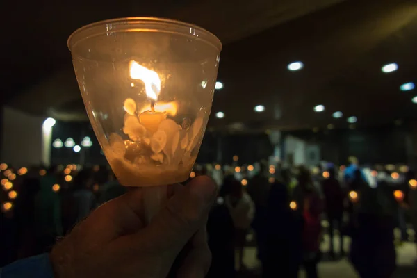 Zapálené Svíčky Mariánské Svatyni Fatimě Portugalsko — Stock fotografie