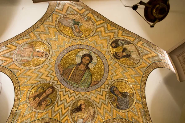 Jézus Mozaik Jeruzsálem Hagia Maria Sion Temploma Alvás Temploma Izrael — Stock Fotó