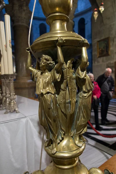 Jerusalem Israel January 2020 Decorative Candlestick Area Tomb Christ Basilica — Stock Photo, Image