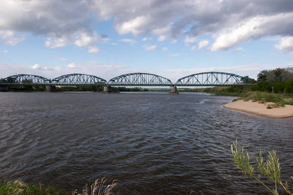 Fordon Bridge Rudolf Modrzejewski Järnvägsbro Med Gallerstruktur Vid Floden Vistula — Stockfoto