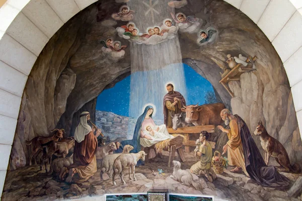 Betlehem Israel Tammikuuta 2020 Interior Chapel Shepherd Field Roomalaiskatolinen Uskonnollinen — kuvapankkivalokuva