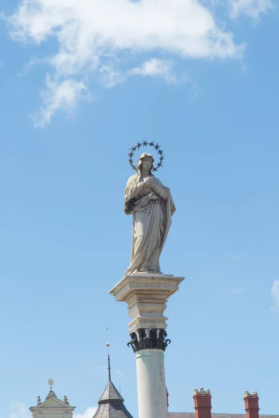 Standbeeld Van Onze Lieve Vrouw Van Onbevlekte Ontvangenis Het Midden — Stockfoto