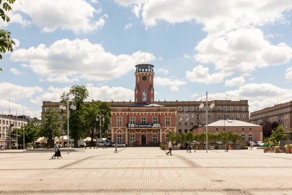 Czestochowa Lengyelország 2020 Június Épületek Látható Városházával Városközpontban Wladyslawa Bieganski — Stock Fotó