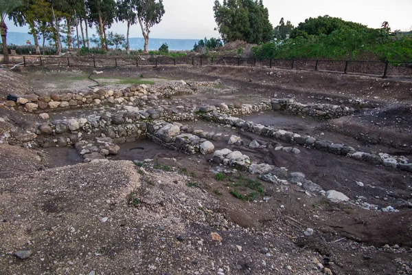 Excavaciones Sinagoga Del Siglo Magdala Galilea Israel Esta Pieza Única Fotos De Stock Sin Royalties Gratis