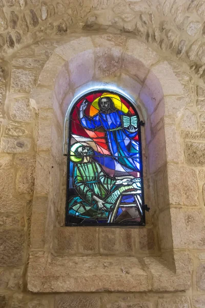 Bethlehem Palestine January 2020 Caves Basilica Nativity Bethlehem Stained Glass — Stock Photo, Image