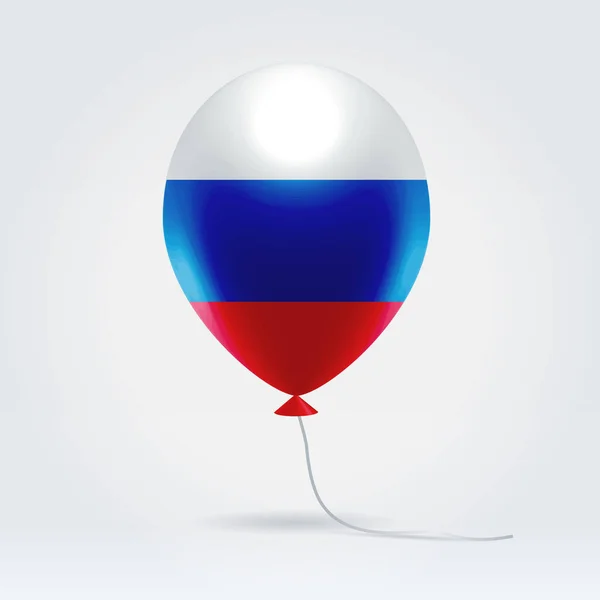Lesklá Barevná Vlajka Ozdobená Ruským Praporkem Zavěšená Osvícené Pozadí — Stockový vektor