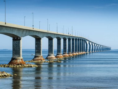 Photo of the Confederation Bridge from New Brunswick to Prince Edward Island clipart