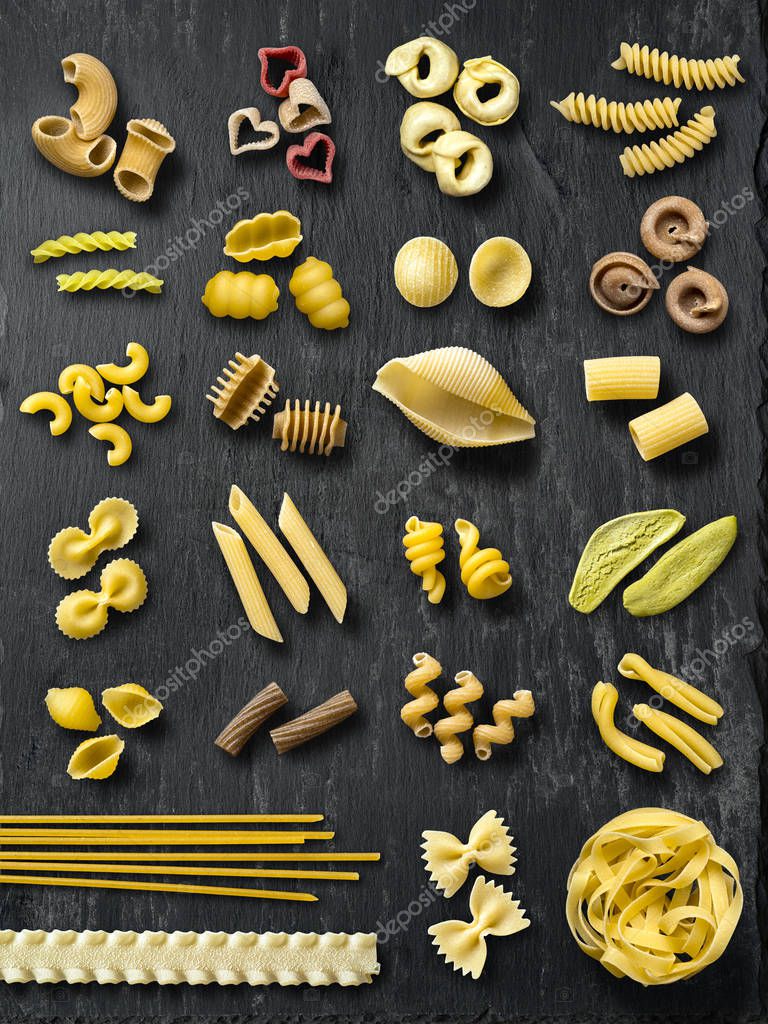 Pictures: different types of pasta noodles with | Photo Slate Board