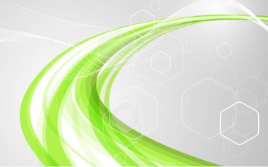 Soyut yeşil dalgalar - kavram veri akış. Vektör çizim. Küçük resim