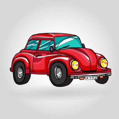 Vintage retro el çekilmiş araba