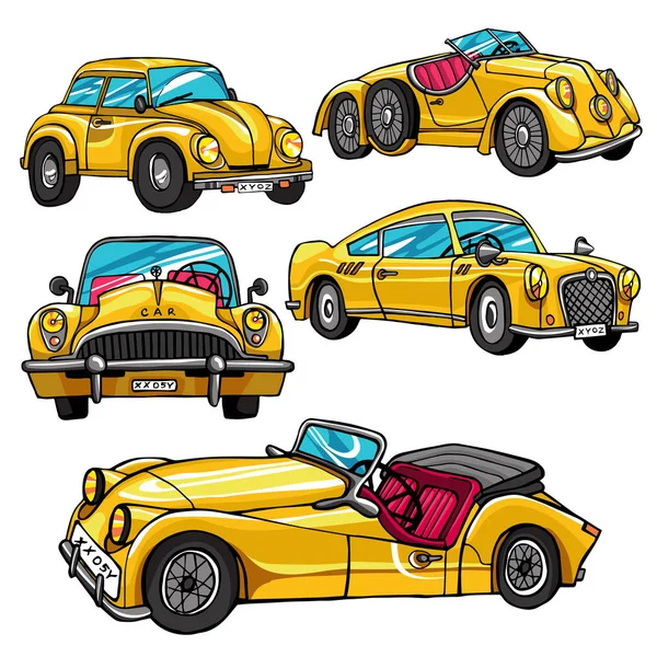 Retro Auto Lichte Set — Stockvector