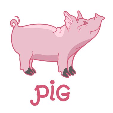 logo ile mutlu pembe domuz