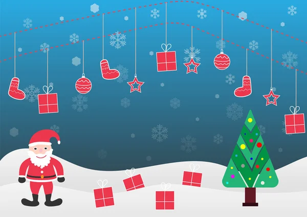 Karácsonyi Kártya Hóemberrel Ajándékokkal — Stock Vector