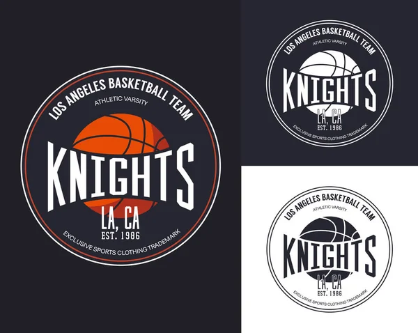 Μπάσκετ λογότυπο για το σχεδιασμό t-shirt — Διανυσματικό Αρχείο
