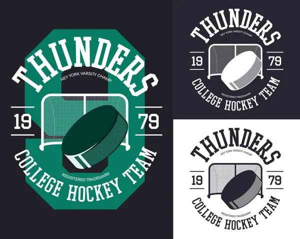 Hokey takımı için izole afiş kümesi