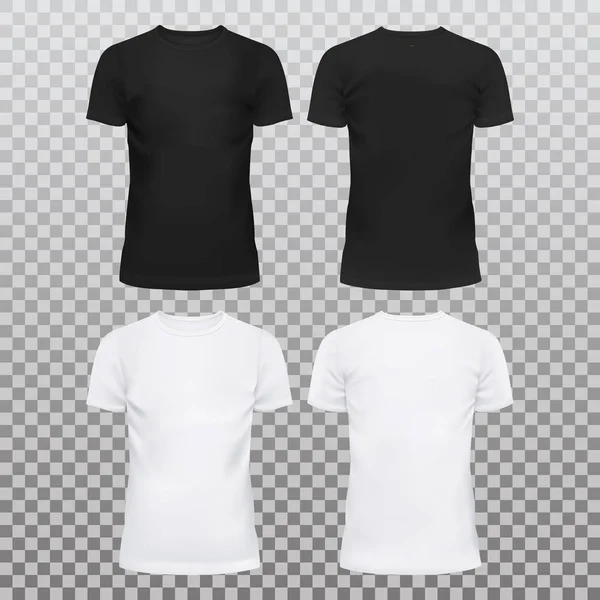 Camisetas vacías o en blanco para hombres y mujeres — Vector de stock