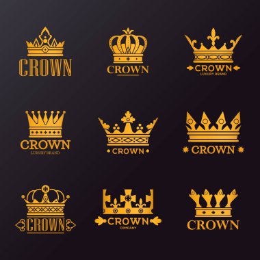 İzole altın kron marka şirketinde kümesi