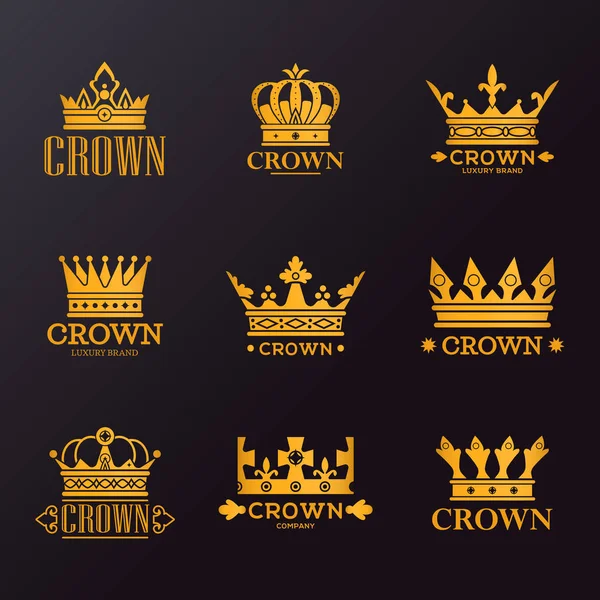 Watch logo and crown design vector royal watch brand Stock Vector