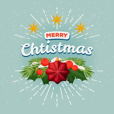 2018 yeni yıl ve neşeli Noel kartpostalı