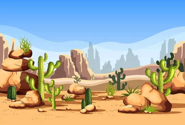 Desert scenery or american canyon landscape — Stock Illustration Desert scenery or american canyon landscape Royalty Free Stock Illustrations