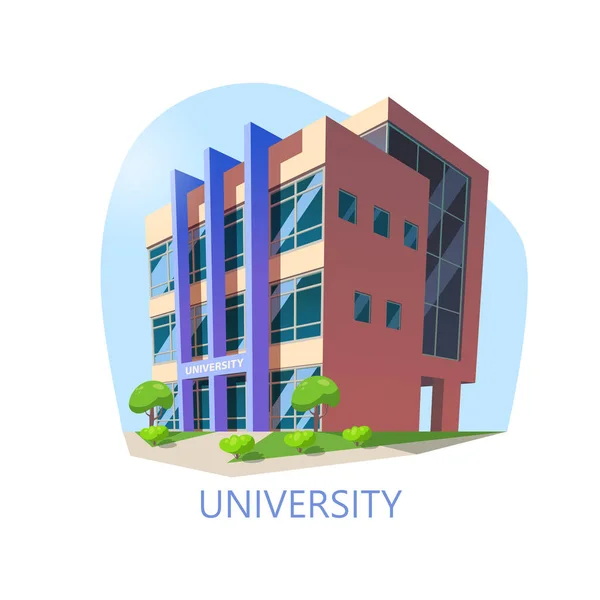 Construction ou bâtiment universitaire pour l'éducation — Image vectorielle