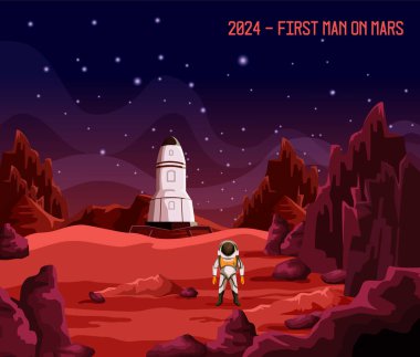 Astronot ya da Mars'ın ilk adam olarak uzay adamı
