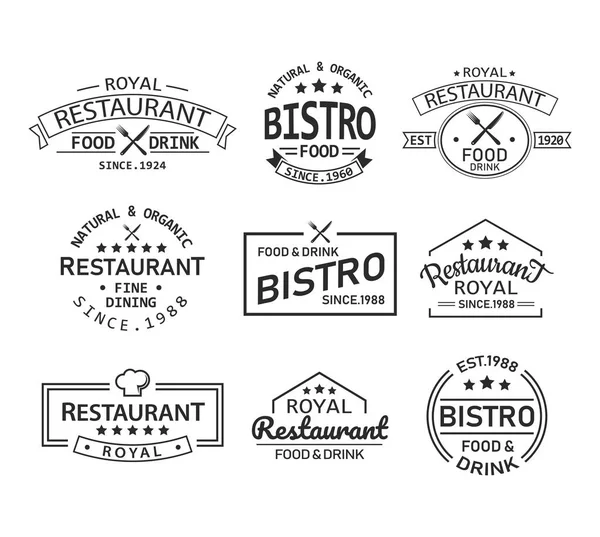 Restaurant et café logo rétro et étiquette de marque — Image vectorielle