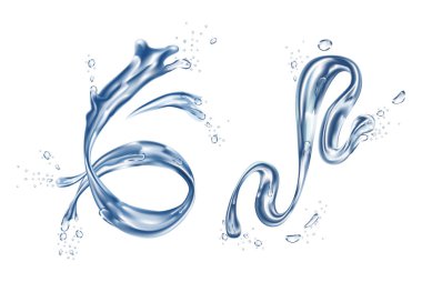 H2O sıçrama veya gerçekçi akış su öğesi