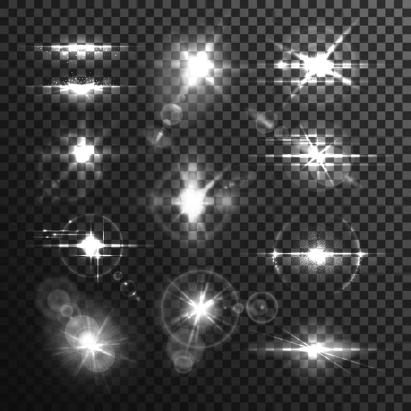 Světelný efekt bílé beamor hvězda odlesk objektivu — Stockový vektor