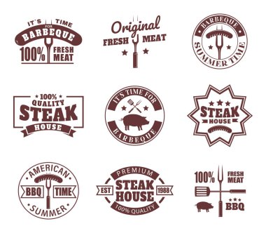 Et restaurant için izole logo kümesi.