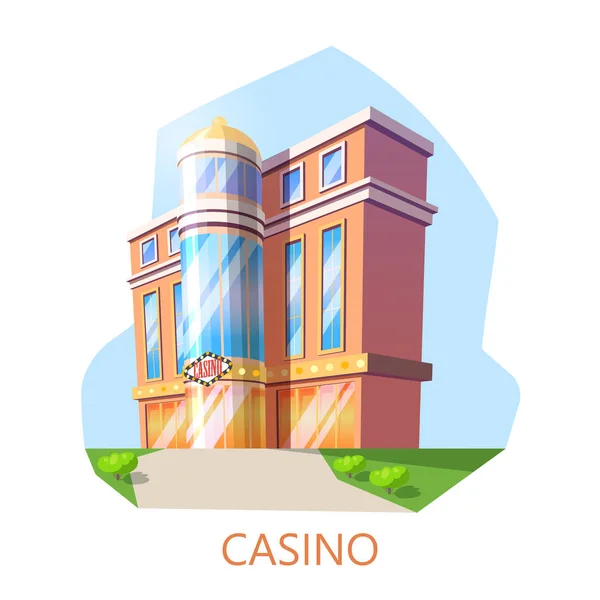 Moderna casino byggnaden Exteriör vy. Arkitektur — Stock vektor