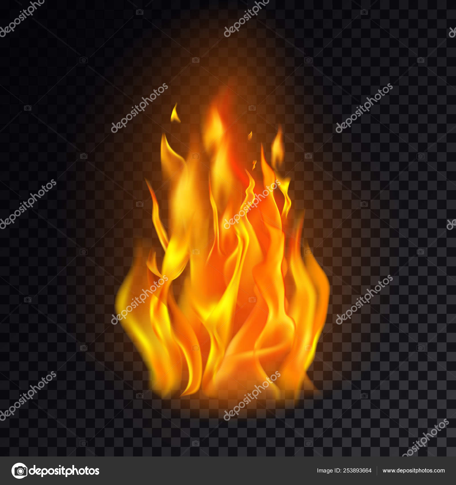 Conceito de chamas de fogo realista