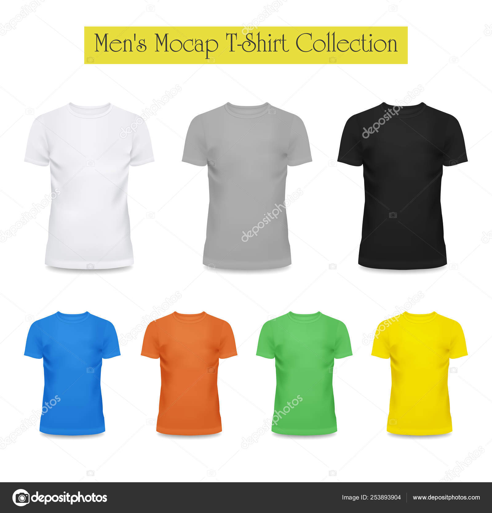 Set isolated black and white t-shirt template Vector Image