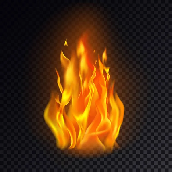 Isolierte Feuer-Emojis auf transparentem Hintergrund. — Stockvektor