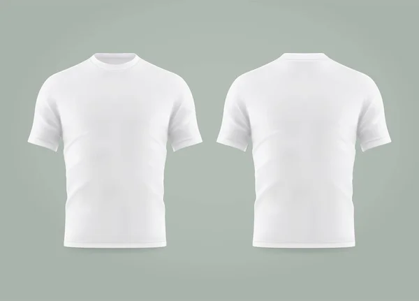 Set di t-shirt bianca isolata o abbigliamento realistico — Vettoriale Stock